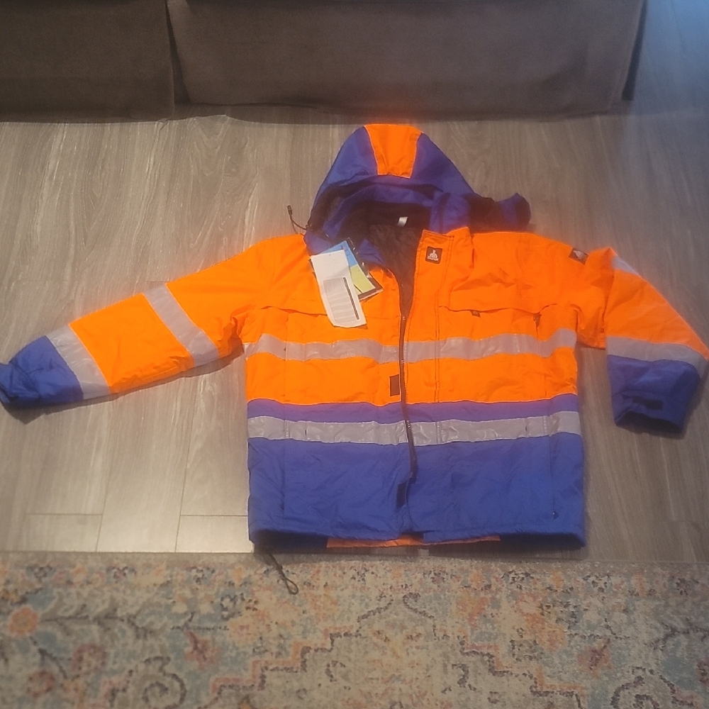 Djupvik High-Visibility Orange and Blue Jacket